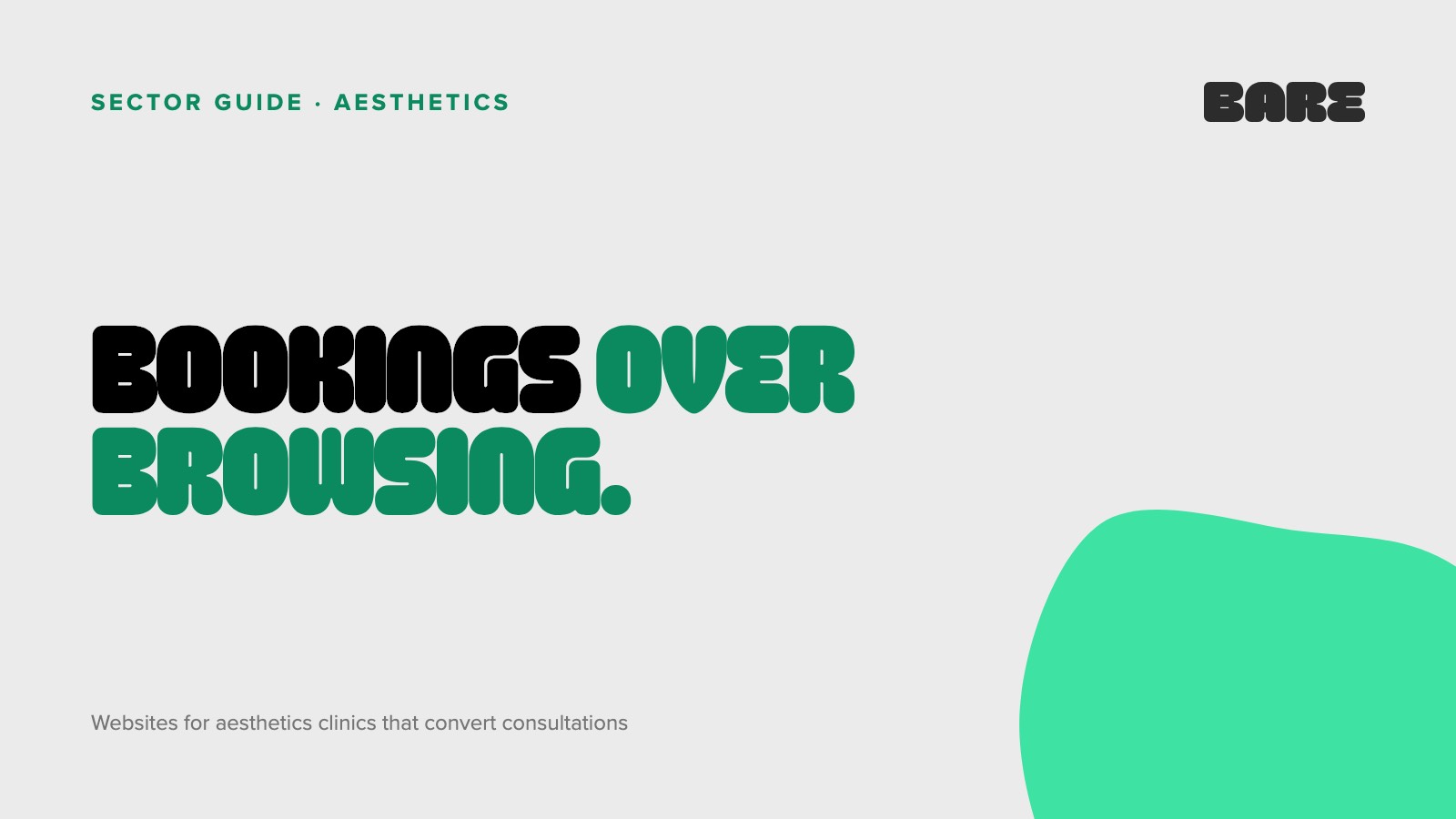 Websites for aesthetics clinics: bookings over browsing